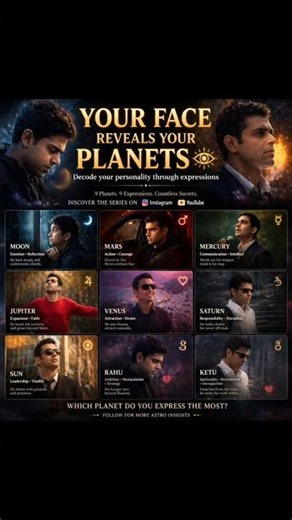 Your Face Reveals Your Planets 👁️ | Astro Through Expressions | Which planet are you 😎 ? #astrology