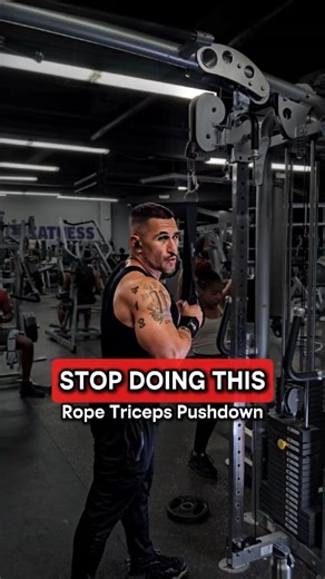 🖐🏼🔥 STOP crowding the cable machine — this is how you make rope tricep pushdowns actually build SIZE 🔥 Everyone does pushdowns, but few do them right. The secret? Distance, alignment, and tension. Here’s how to make every rep hit HARD 👇 👉 Proper Form & Setup: ✅ Take two full steps back from the cable machine — this keeps constant tension on your triceps from start to finish. ✅ Pull your arms slightly behind your torso before the first rep. This sets your elbows in the perfect starting posi