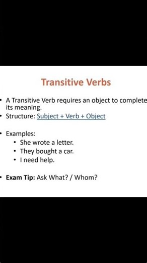 Transitive verb | Intransitive verb | Verbs in English Grammar | Types of Verbs with Examples |