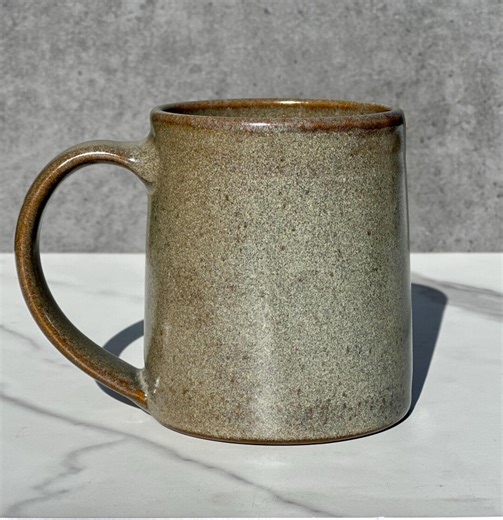 14oz Handmade Coffee Mug, Brown Ceramic Mug Stoneware - Etsy