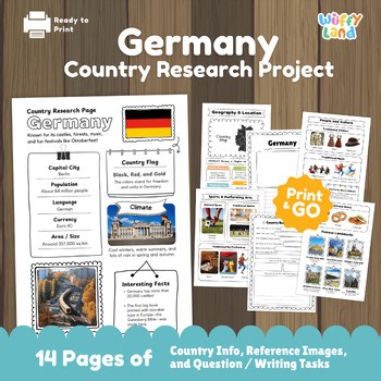 GERMANY Country Study | Geography Research Project & Printable Worksheets