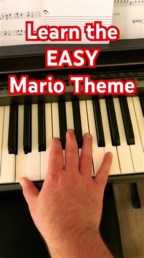 EASY piano Mario Theme #piano #beginnermethod #easypiano