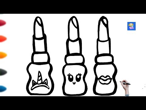 DRAWING 3 Fun Lipsticks for Kids in Red Pink and Orange Colors