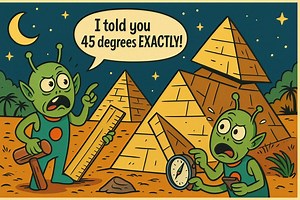 45 Degrees EXACTLY! – Alien Pyramid Construction Cartoon Poster - Etsy Canada