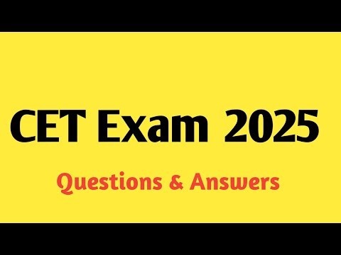 || CET Exam 2025-2026 || Most Important Questions & Answers Quiz 1 || CET Preparation 2025-2026 ||