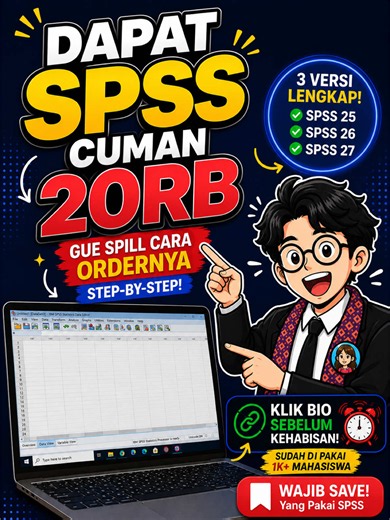 SPSS cuma 20rb? 😭 Gue spill cara ordernya step-by-step biar ga salah beli 👀 Wajib save buat yang lagi ngerjain skripsi! #mahasiswa #mahasiswaakhir #spss