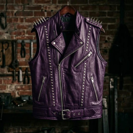 Studded Leather Vest With Spikes, Punk Rock Biker Waistcoat, Bold Streetwear Fashion - Etsy