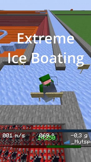 Extreme Ice Boating in Minecraft with cool drifts! #minecraft #racing #games #fyp #fypシ