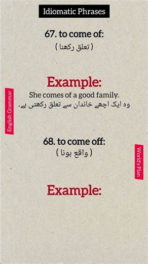 Idiomatic Phrases 67-68 | Idioms with meanings and examples
