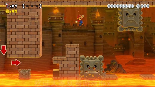 马里奥制造1446：路易基城堡内躲避“咚咚”，巧妙的控制“红蓝机关”