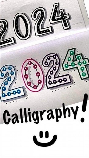 How to write 2024 in CALLIGRAPHY - Which is your favorite? 🙋🏻‍♀️#shorts #calligraphy #lettering