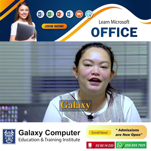 💼 Master Advanced Excel & Microsoft Office Skills! 📊✨ Upgrade your productivity and career potential with our Advanced Excel & Microsoft Office Course at Galaxy Computer Education, Abu Dhabi. What You’ll Learn: ✅ Advanced Excel – Formulas, PivotTables, Charts, Data Analysis, Macros ✅ Microsoft Word – Professional document formatting ✅ Microsoft PowerPoint – Impactful presentations ✅ Microsoft Outlook – Email & calendar management 🎓 Hands-on training | Real-world projects | Certification inclu