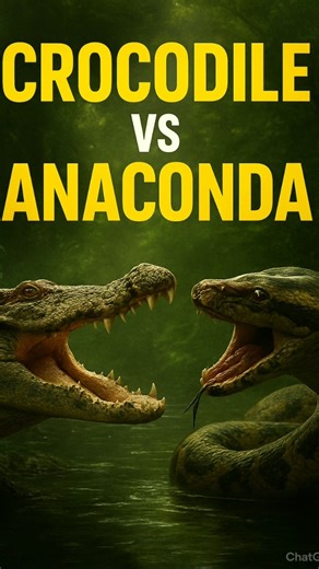 Crocodile 🐊 vs Anaconda 🐍 – Who Will Win? #shorts #facts