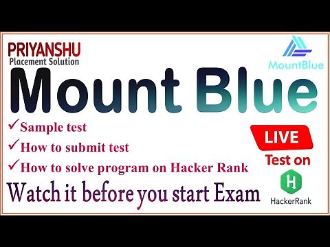 MountBlue Live Sample test | How to give Mountblue test on hackerRank | MountBlue Coding Questions