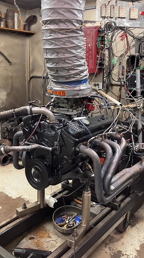 91 350 tbi engine on the dyno breaking in the cam. All stock rebuild. We adapted a 500 Holley to the factory intake and added headers. 244 hp and 345 trq. | Powerline Performance Machine