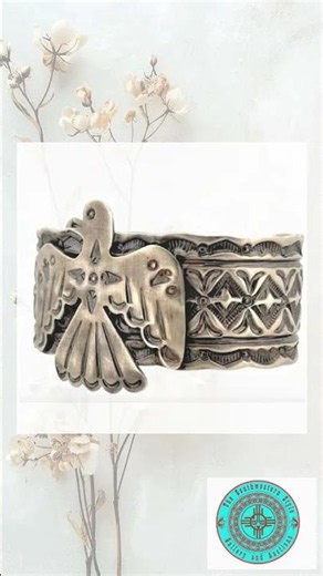 Vintage Navajo Men Thunderbird Cuff Bracelet Sterling Silver 60g