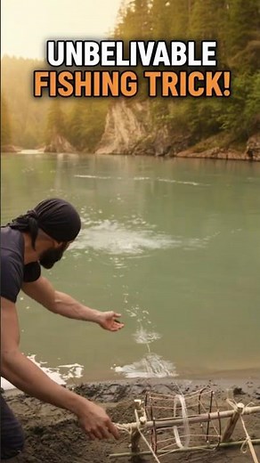 UNBELIEVABLE Fishing Trick! This Guy Built a DIY Auto Reel Using Tree Branches!