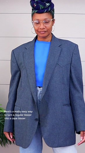 DIY Cape Blazer Upcycle Tutorial | Thrift Flip Ideas