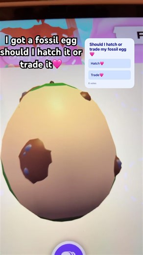 Should I hatch or trade my fossil egg?🩷 #adoptme #roblox #adoptmeroblox