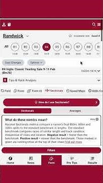 Using the Racenet Sectionals tool to gain an edge at Randwick (8/2/25)