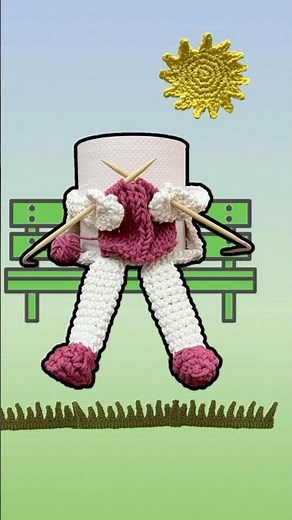 【かぎ針編み／棒針編み】トイレットペーパーホルダーあみものバージョン Crochet Toilet Paper Holder Knit Version #Shorts
