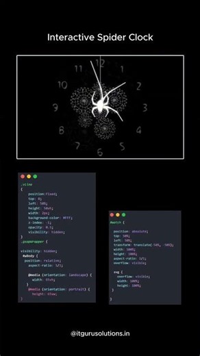 🕷️ Would You Add This Interactive Spider Clock to Your Website? 🤯