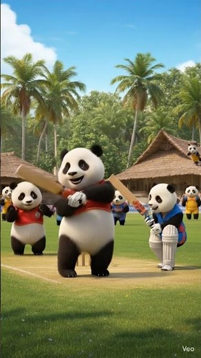“🐼🏏 Panda Premier League! Cute Pandas Play Epic Cricket Match