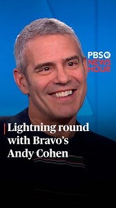 In an exciting lightning round of questions, Andy Cohen — well known as a talk show host and the face of Bravo TV — is asked by Amna Nawaz about everything from his favorite “Real Housewives” franchise to one job he thinks he could do well. Cohen joined the NewsHour to discuss his newly-released book “The Daddy Diaries: The Year I Grew Up.” More from the interview will air on Tuesday’s NewsHour. | PBS NewsHour