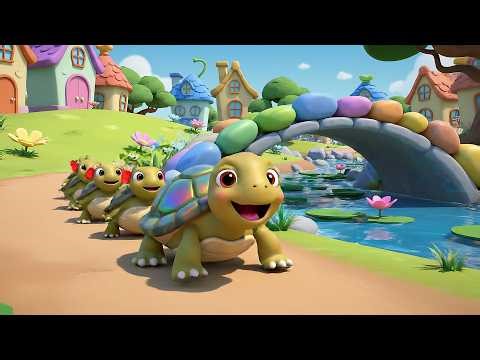 Happy Turtle Walks Tap Tap Too | Fun Animal Walking Song for Kids