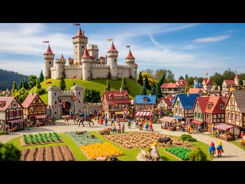 Miniature Medieval Castle & Village Build – Tiny Knights, Towers & Village Come to Life!