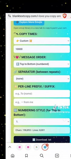 I Love You 1-10000 Times: Copy and Paste with Emojis