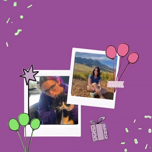 🥳 Happy birthday, Jonelle! Your positivity and bright smile make every day better for our clients and the team alike. We're so lucky to have you! 💜💚 #livingspringsvet #vetmed | Living Springs Veterinary Care