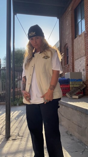 @taylardeiongh in the all new bone colored condor vest. Available now. - #losermachine #speedandskate #califas | Loser Machine