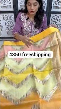 pure handloom paper silk saree in rangkat weaving pattern satin borders 9182169924 #viralshort