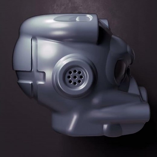 Mech head SDF 3D model ─ Turnaround animation in Blender