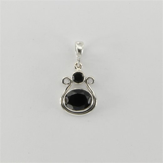 Faceted Oval Black Onyx Teardrop / Drop Pendant - 925 Sterling Silver - Natural and Genuine Black Onyx Gemstone - Etsy