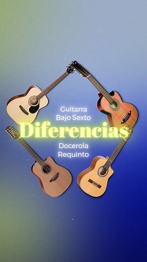 Diferencias de guitarra, docerola, bajo sexto y requinto. A ver cómo se les hace este tipo de videos #regionalmexicano #aprendeentiktok