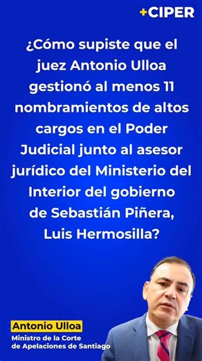 16K views · 714 reactions | El Senado decidió destituir al juez Antonio Ulloa del Poder Judicial. Más de 20 reportajes de CIPER dieron cuenta de antecedentes que sustentaron su acusación constitucional. El periodismo de CIPER importa y tiene consecuencias. Hazte socio en ciperchile.cl/socios | CIPER | Facebook