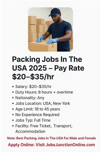 Work in USA Warehouses – Packing Jobs Paying $20–$35/hr
