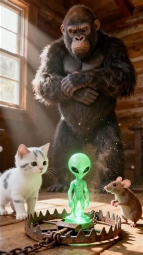 The Alien Trap: What Happens Next Will Shock You-Log cabin floor! #cat #cute #shorts