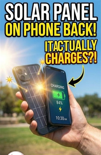 Infinite Battery? Testing a Solar Cell Phone Back Panel! #trending #tech ‪@USETECH‬