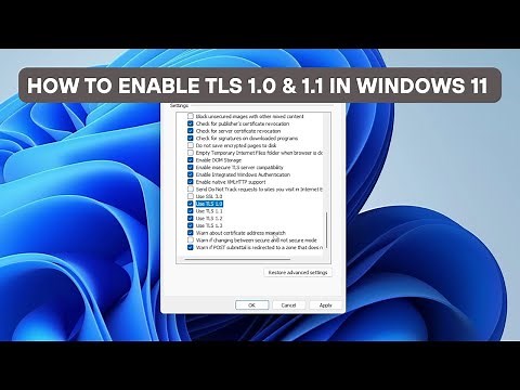 How to Enable TLS 1.0 and 1.1 in Windows 11 – Step-by-Step Guide