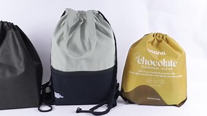 Custom logo Wholesale Promotional Polyester Nylon Drawstring 30cm Shop and Backpack Draw String Bags