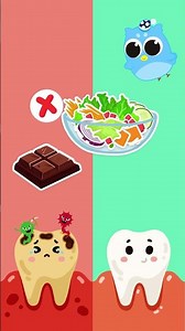 🦷 Good or Bad for Teeth | Chocolate Vs Salad #kidslearning #food #abcd #alphabet #englishlearning