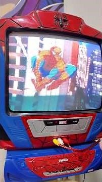 Testing out the Spiderman TV and DVD I bought at the Rock Show flea market📍#peterparker