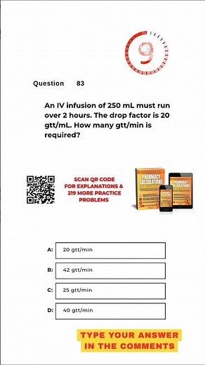 Pharmacy Calculation Questions & Answers: Question #083!