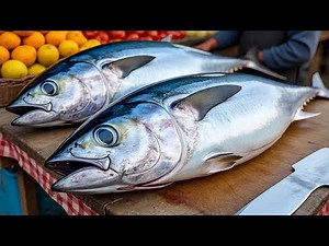 Everyday of My Life ❗🔥 Exploring Sorong Fish Market live broadcast of yellowfin tuna cutting