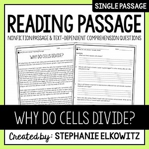 Why do cells divide? Reading Passage | Printable & Digital