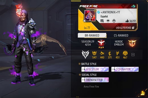 Antronixx G's Free Fire ID, stats, rank, YouTube earnings, and more in October 2022