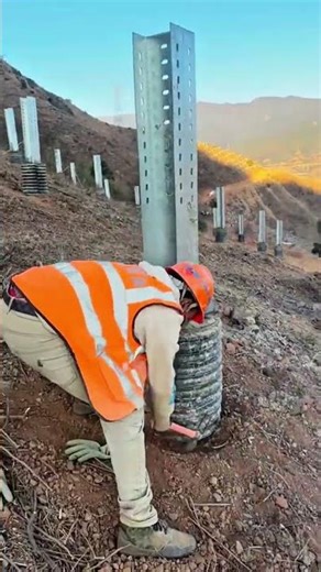 Securing Heavy-Duty Metal Pillars #Construction #shorts